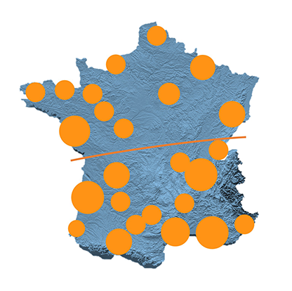 Carte de France des panneaux solaires